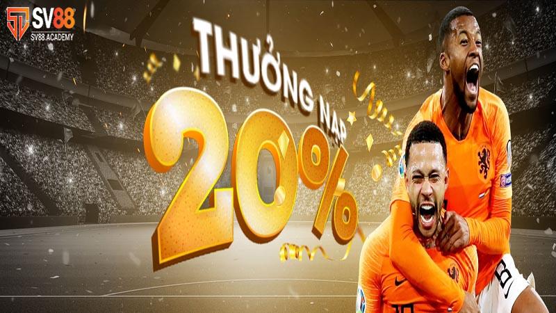 Thưởng Nạp 20% Lần Nạp Thứ 2 Tại SV88: Cơ Hội Tăng Vốn Cược 8 Thưởng nạp 20% lần nạp thứ 2 SV88